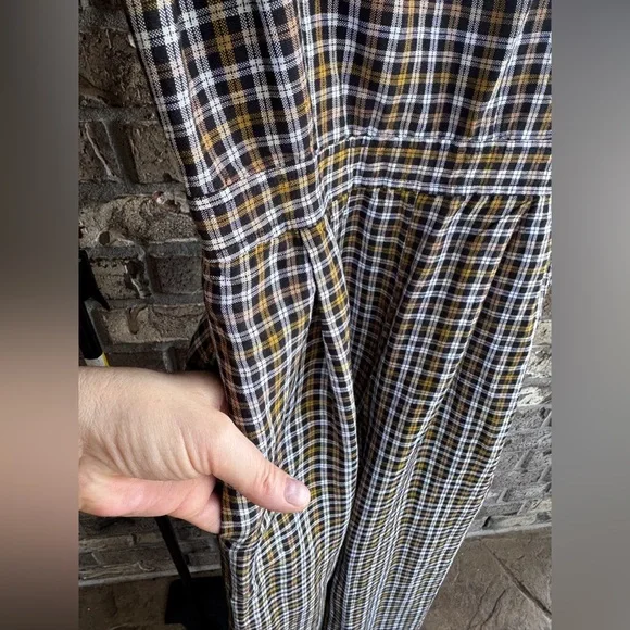 By Anthropologie Embroidered Plaid Jumpsuit Size 0 - Picture 12 of 12